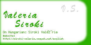 valeria siroki business card